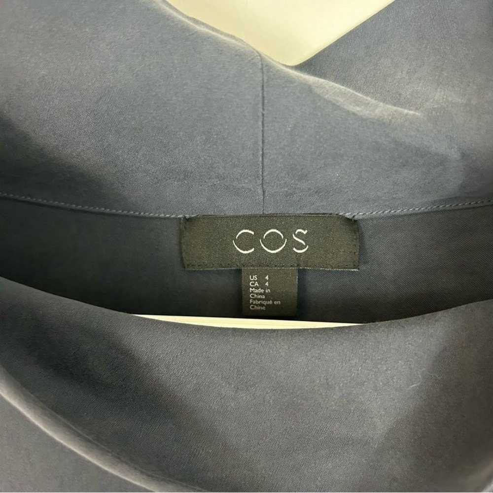 COS Stand-up Collar Blue Shift Dress Size 4 - image 9