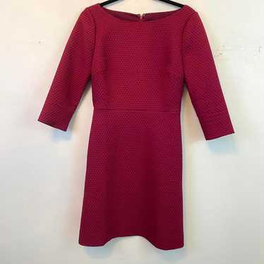 J.Crew burgundy 3/4 sleeve mini a-line dress - image 1