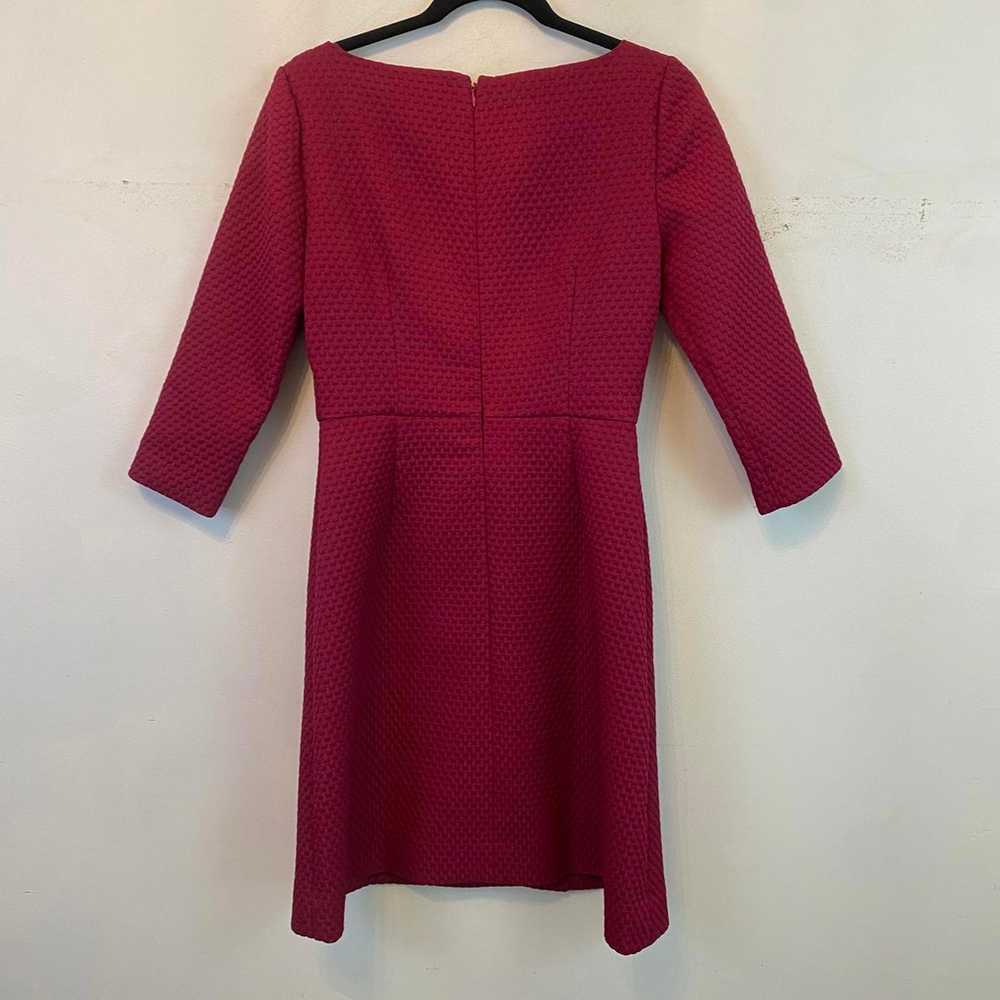 J.Crew burgundy 3/4 sleeve mini a-line dress - image 2