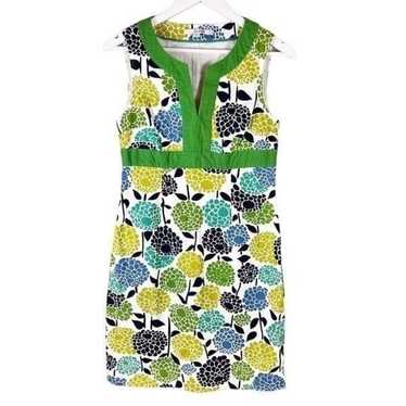 Boden Notch Neck Green Floral Dress