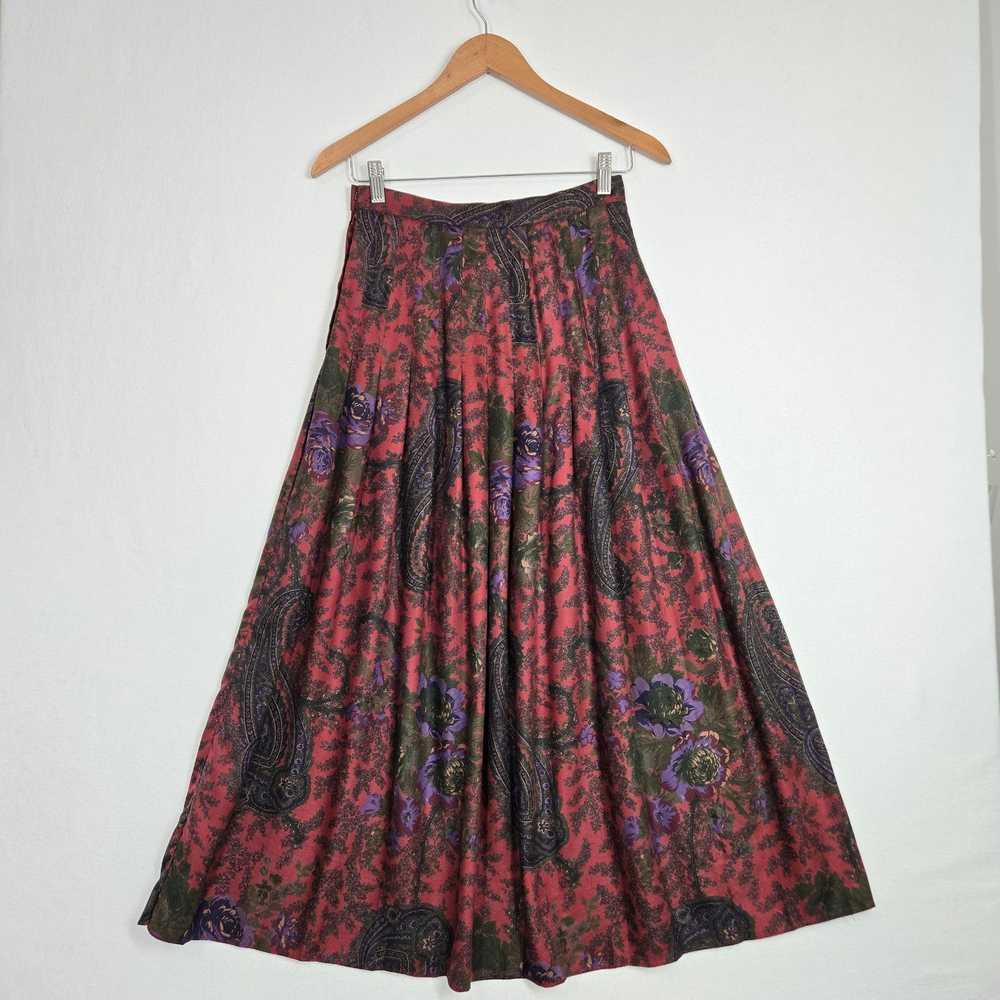 Vtg Saks Fifth Avenue Maxi Skirt Sz 8 Multi Paisl… - image 10