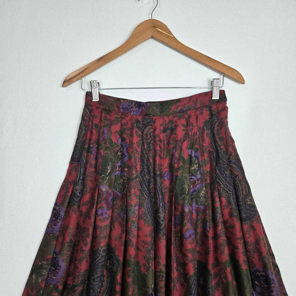 Vtg Saks Fifth Avenue Maxi Skirt Sz 8 Multi Paisl… - image 3