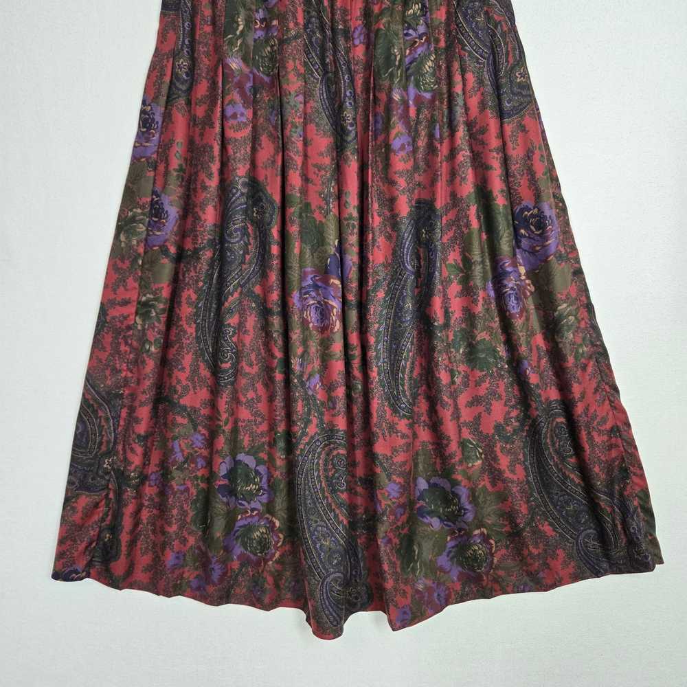 Vtg Saks Fifth Avenue Maxi Skirt Sz 8 Multi Paisl… - image 4