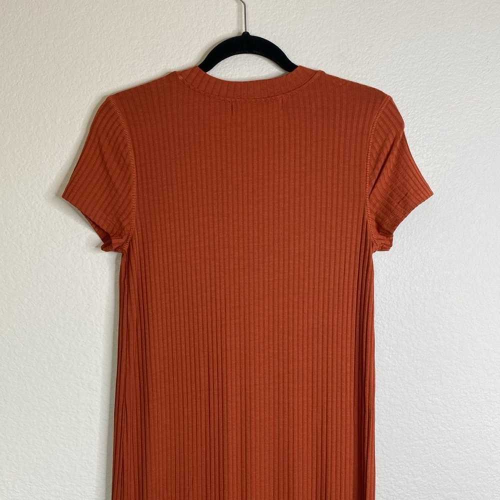 Free People beach short sleeve ribbed long orange… - image 5