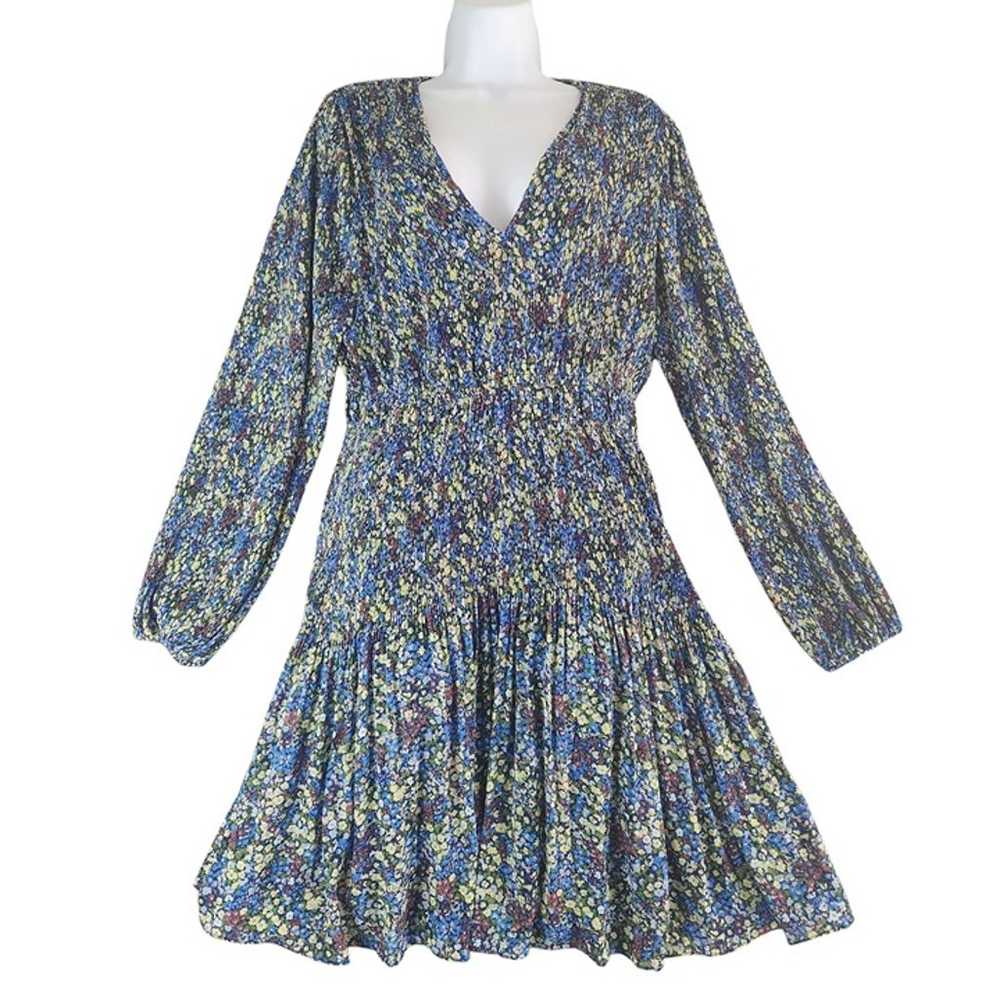 Boden Womens Floral V-Neck Long Sleeve Dress US 1… - image 1