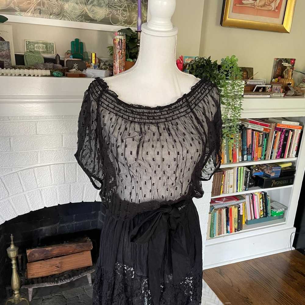 Black Southern Gothic Witchy Sheer Dress - image 2