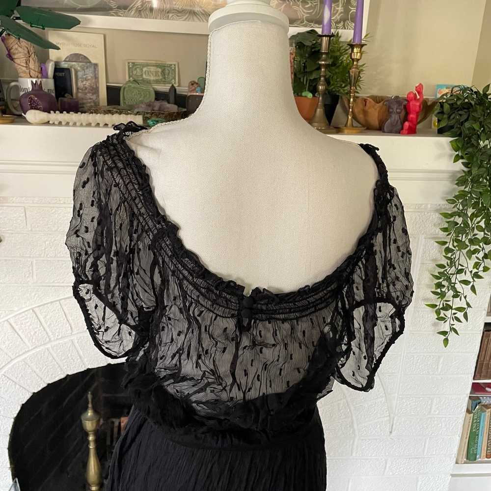 Black Southern Gothic Witchy Sheer Dress - image 3