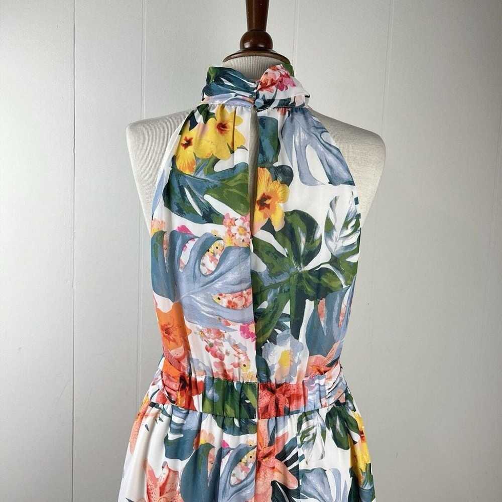 Eliza J Midi Dress Multi Floral Print Halter Styl… - image 6