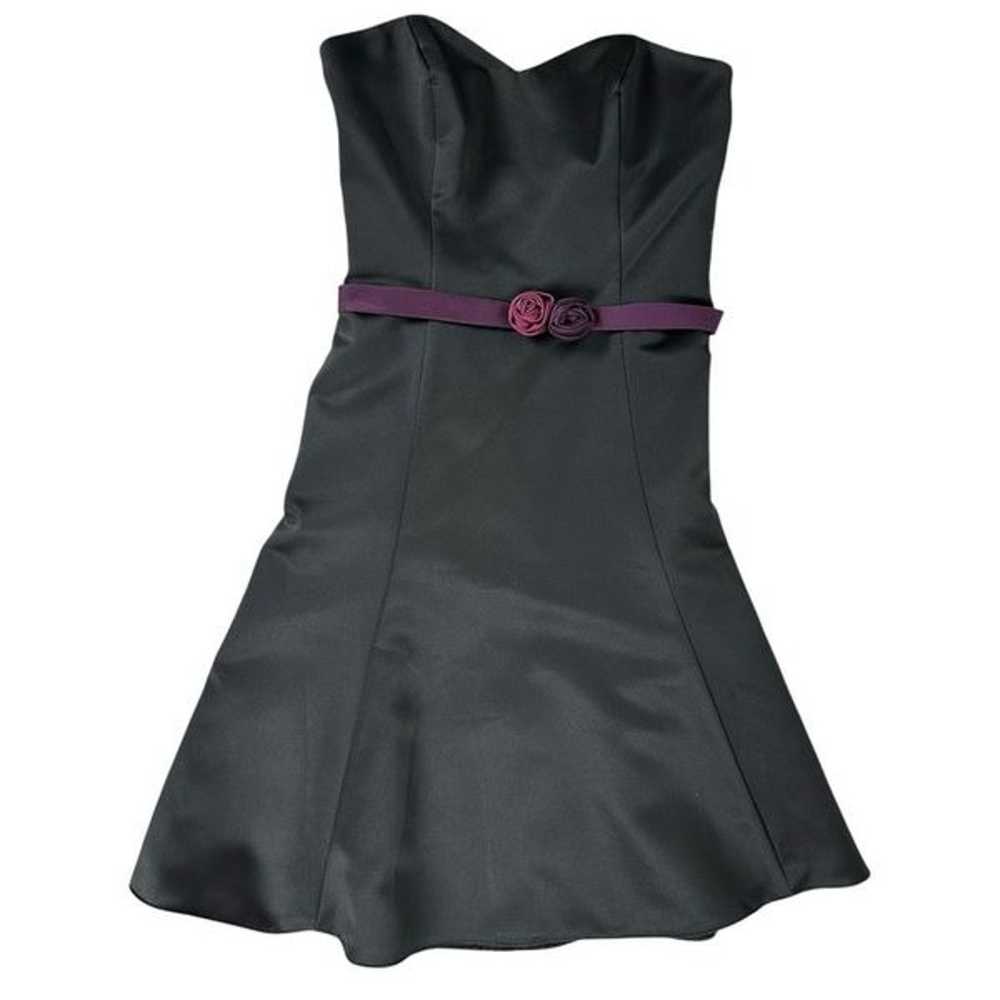 Alfred Angelo Black Satin Dress size 12 with Berr… - image 3