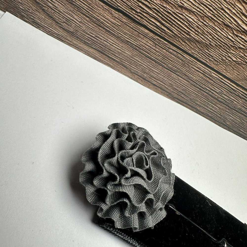 Vesuvio Napoli Italy Grey Cloth Flower Brooch Lap… - image 10