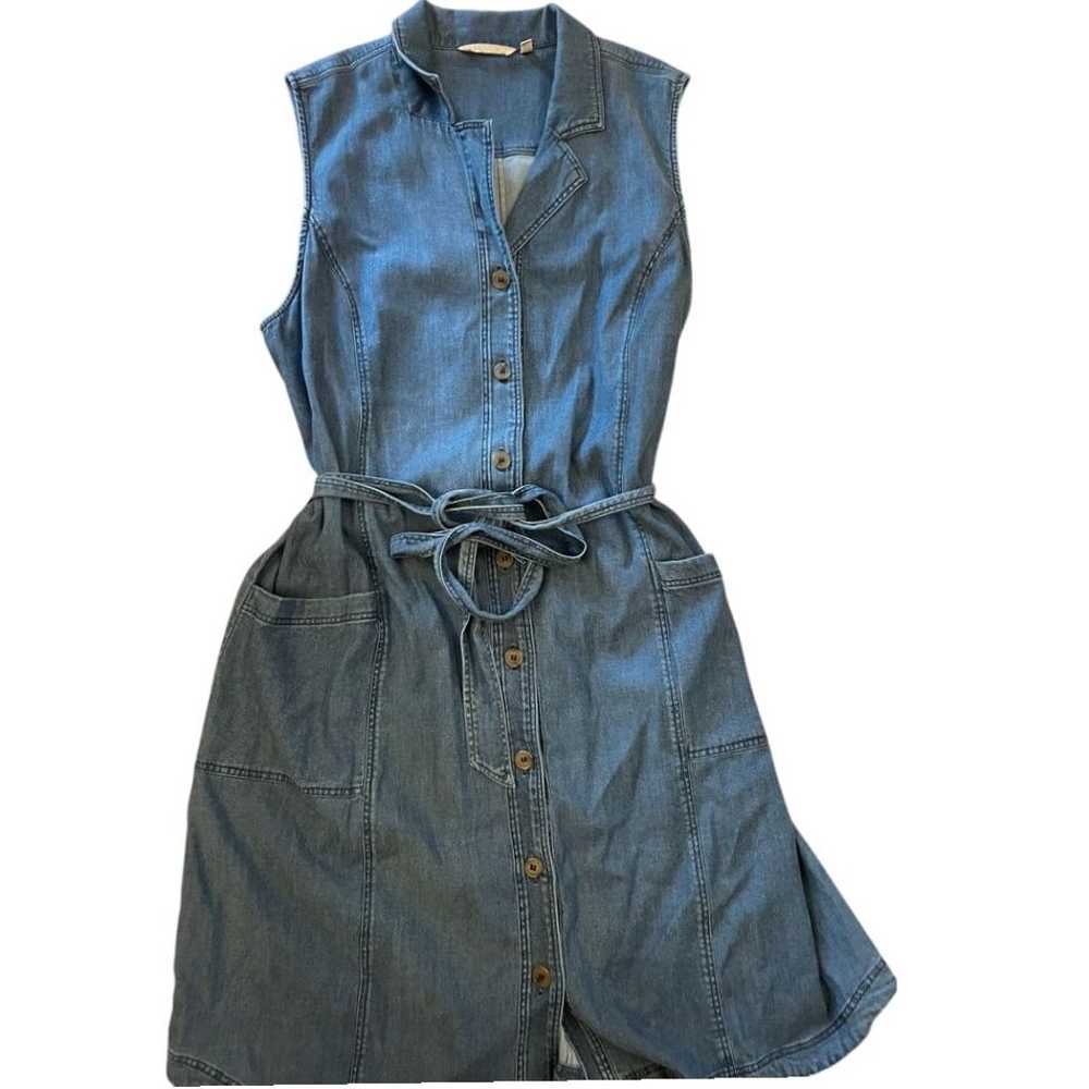 Soft Surroundings XL soft button down jean dress … - image 2