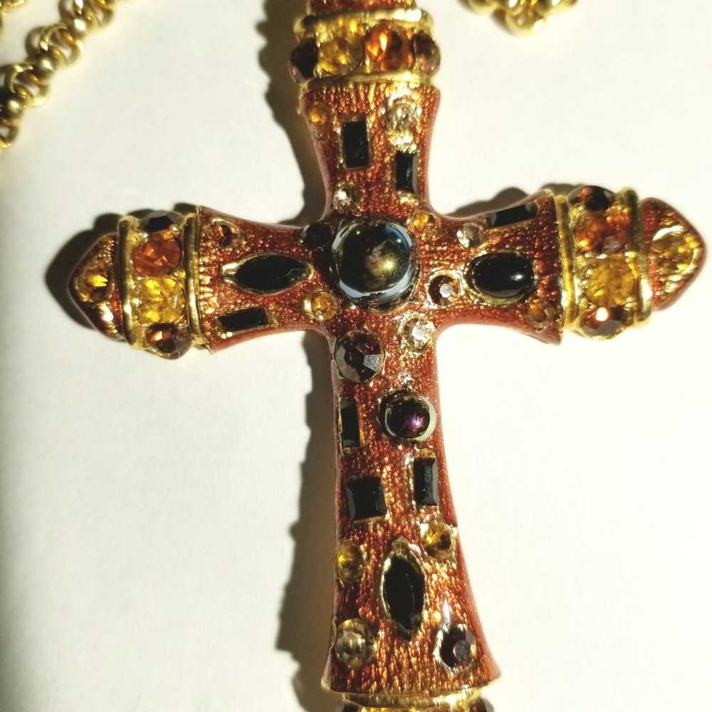 Vintage La Blanca gemstone cross - image 3