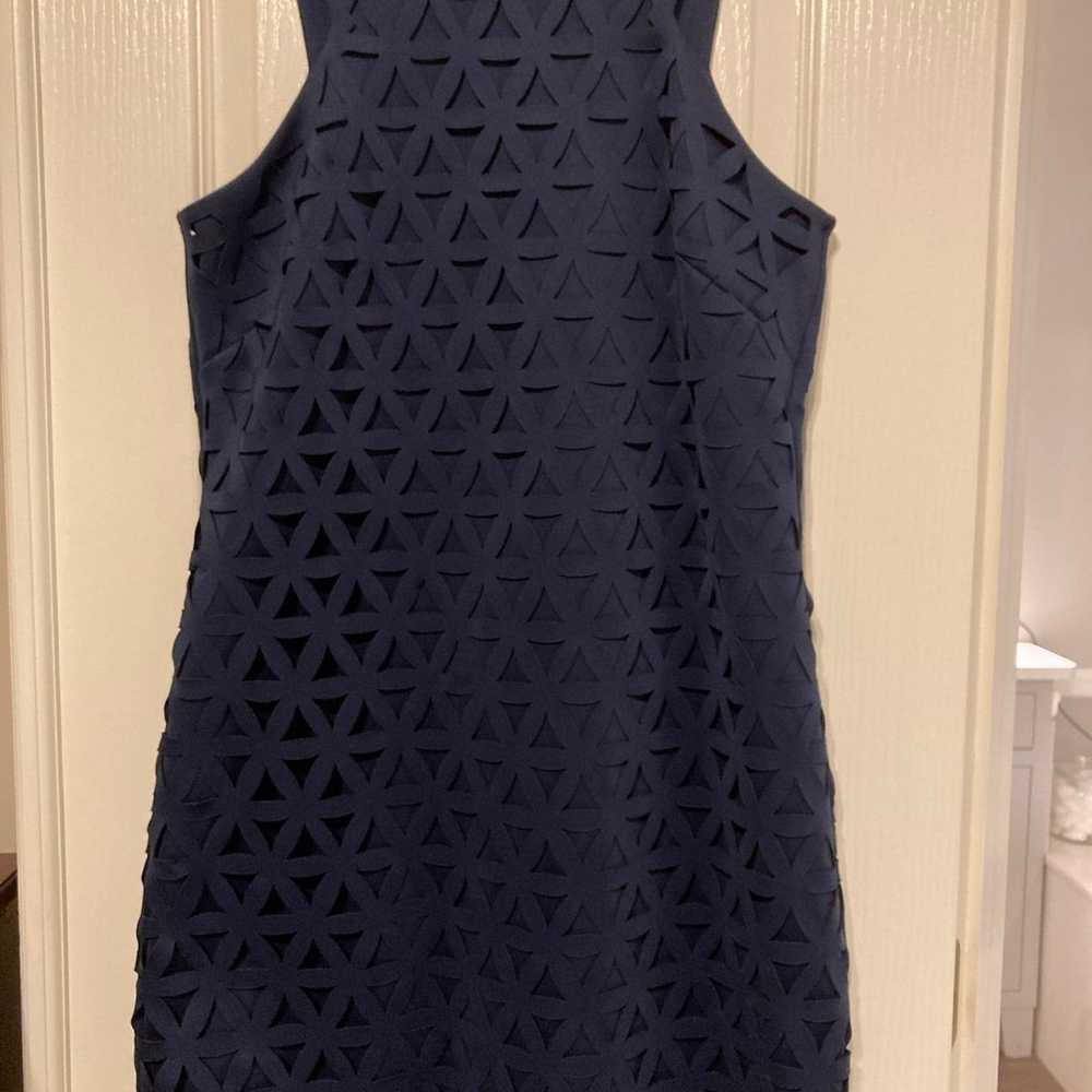 LILLY PULITZER dress size M, navy blue with lazer… - image 1