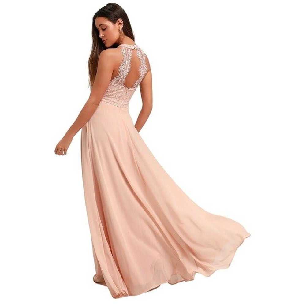 Lulus Dance All Evening Lace Maxi Dress Blush Pin… - image 2