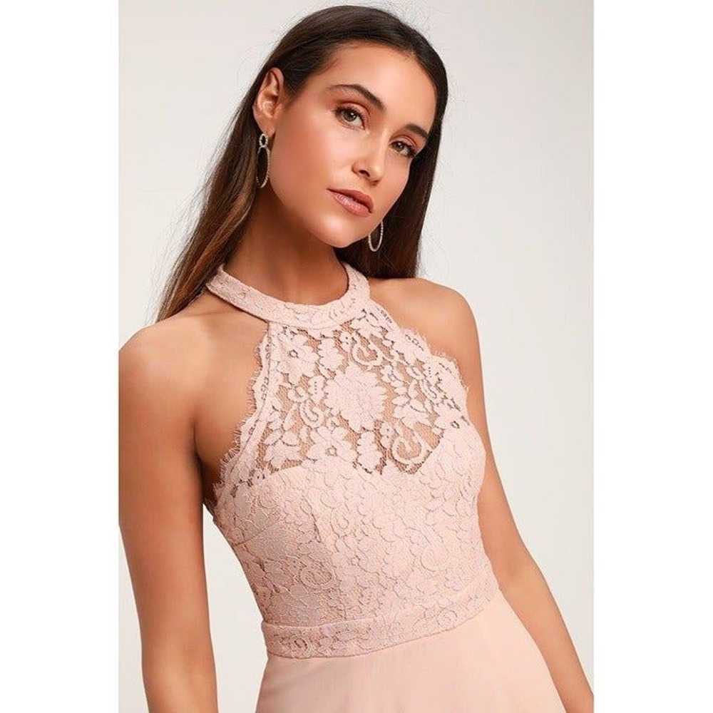 Lulus Dance All Evening Lace Maxi Dress Blush Pin… - image 3