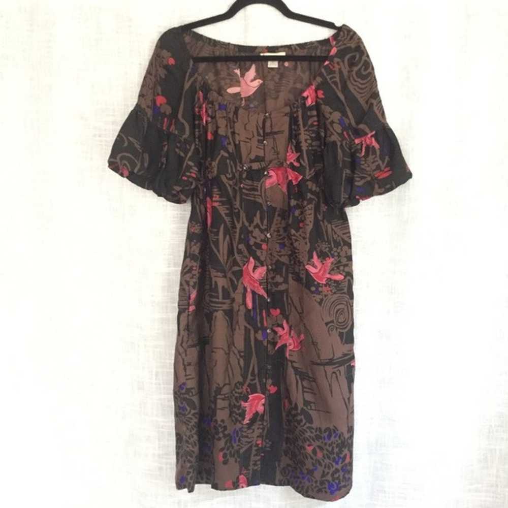 Harkham Silk Bird Print Dress w POCKETS - image 2