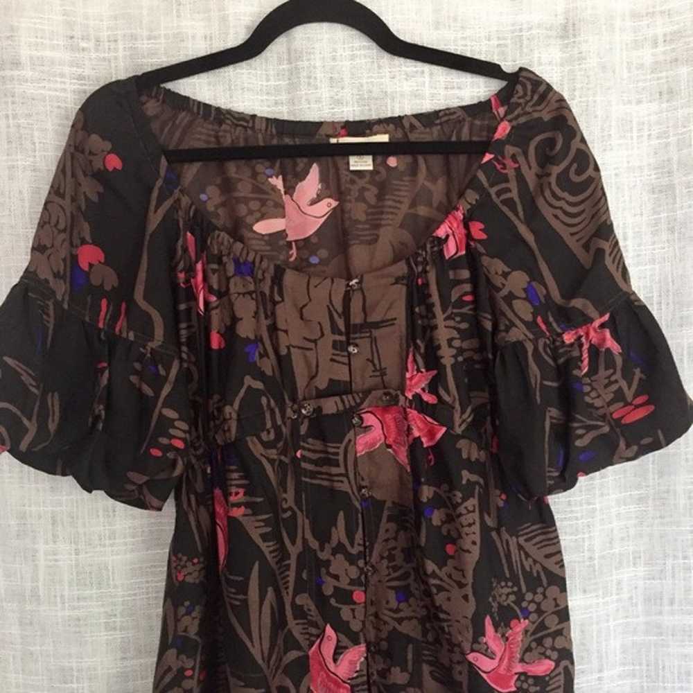 Harkham Silk Bird Print Dress w POCKETS - image 3