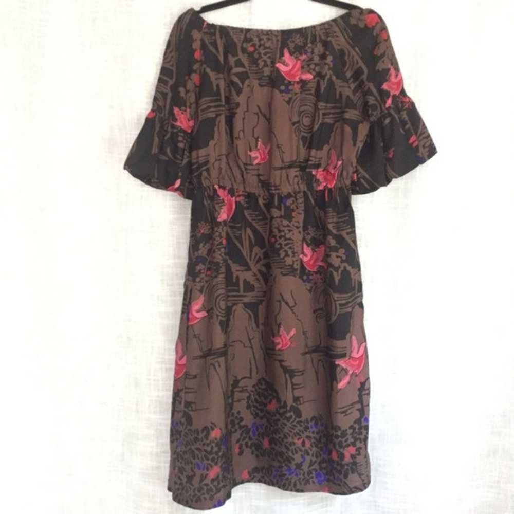 Harkham Silk Bird Print Dress w POCKETS - image 5