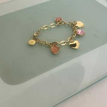 Liz Claiborne heart Charm Gold Bracelet OS - image 1