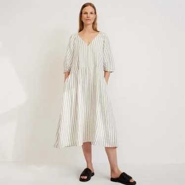 Everlane The Linen Oversized Puff Sleeve Midi Dre… - image 1