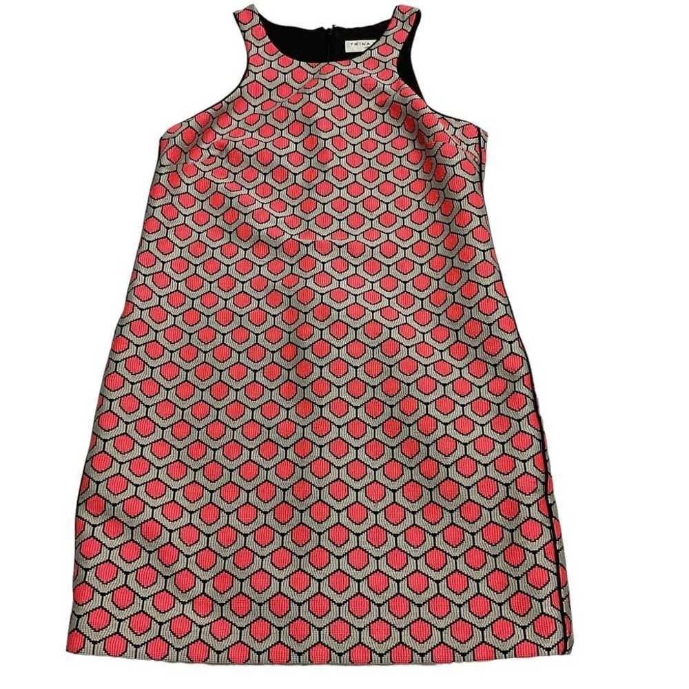 Trina Turk Mini Shift Dress Coral Pink Geometric … - image 6