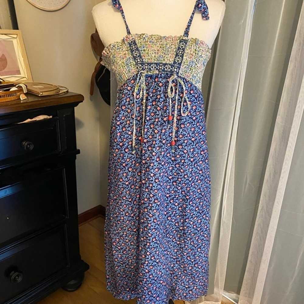 Stunning vintage 70’s prairie boho midi dress wit… - image 1