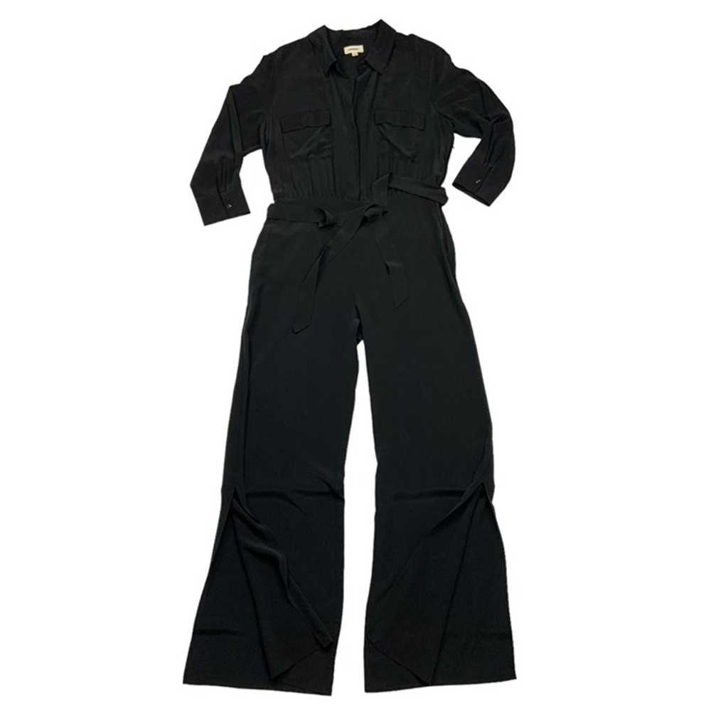 L'AGENCE Teddy Belted Washed Silk Jumpsuit 10 Bla… - image 11