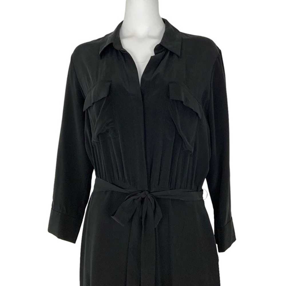 L'AGENCE Teddy Belted Washed Silk Jumpsuit 10 Bla… - image 6