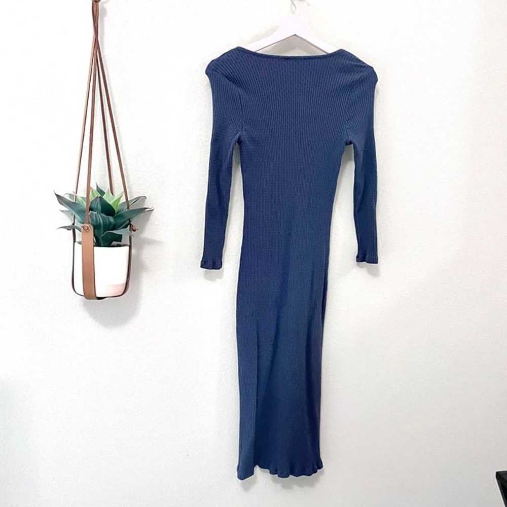 Amour Vert Nima Paris Rib Dress Blue Size M - image 3