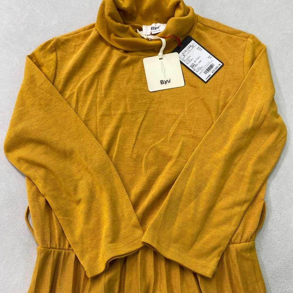 i550◯ Byu Italian-made mustard knit one-piece wit… - image 7