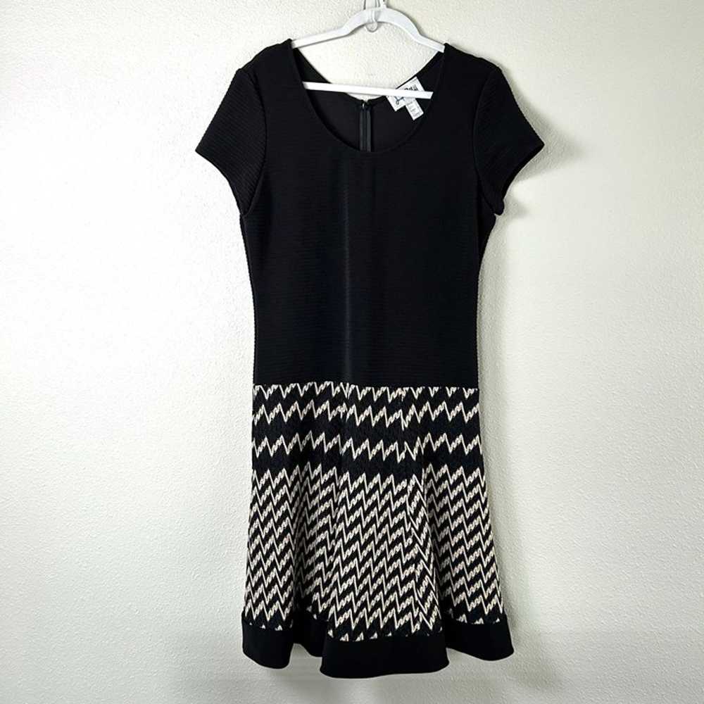 Joseph Ribkoff Dress Size 14 Black Chevron Print … - image 1