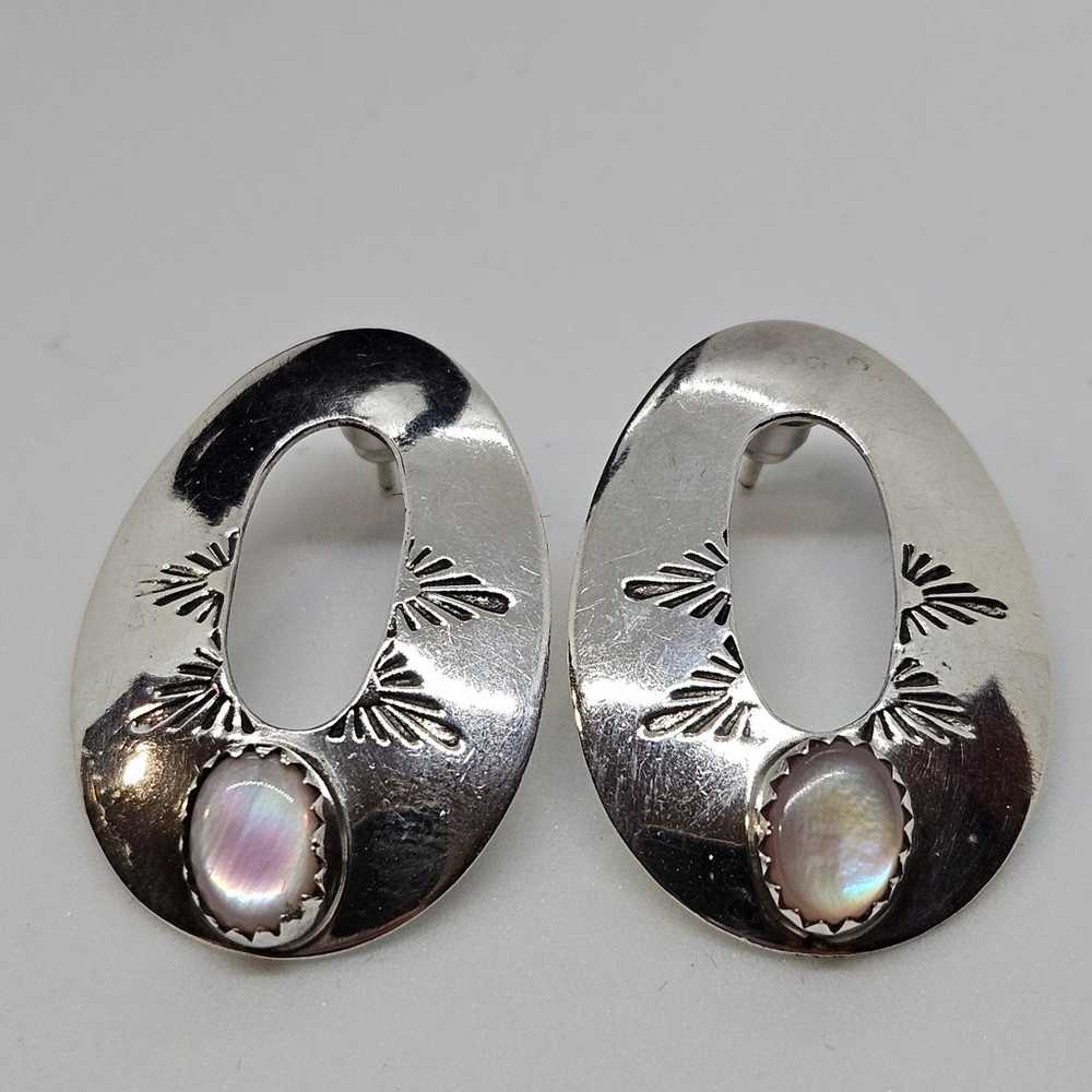 Sterling Silver Moonstone Earrings - image 1