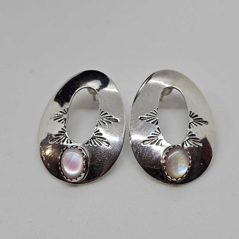 Sterling Silver Moonstone Earrings - image 2