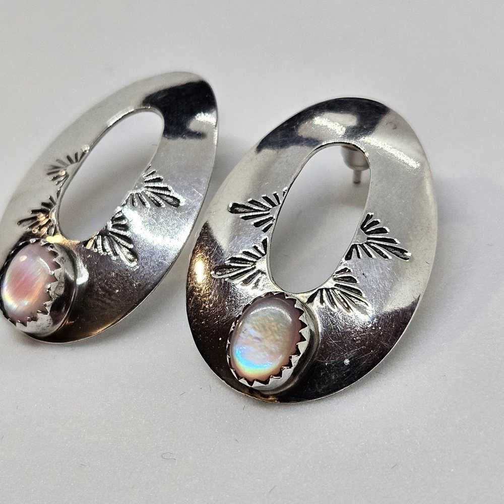 Sterling Silver Moonstone Earrings - image 3