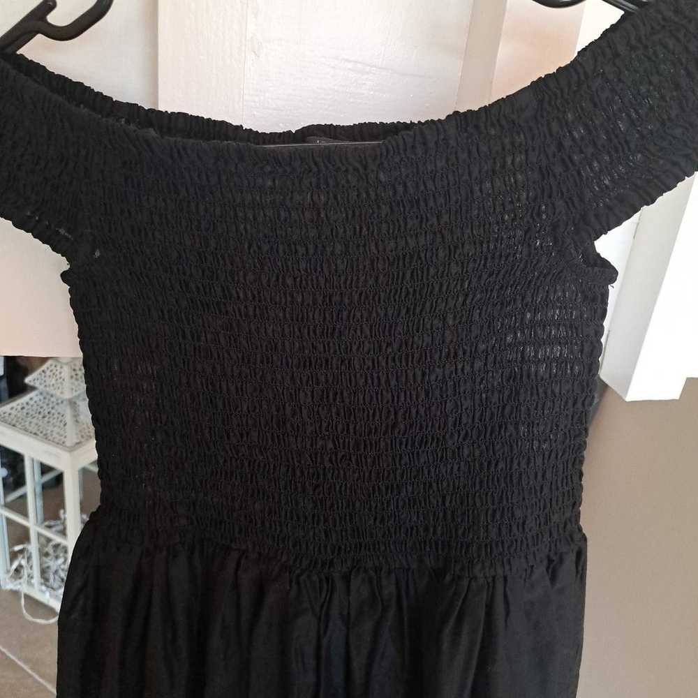 JCrew Off The Shoulder Smocked Beach Dress Black … - image 4