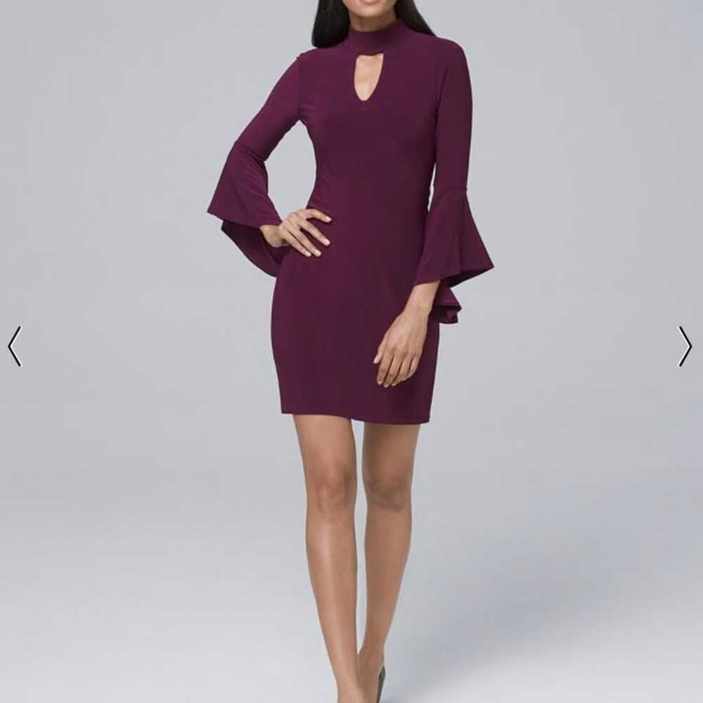 WHBM Mock-Neck Knit Shift Bell Sleeve Dress Size … - image 1