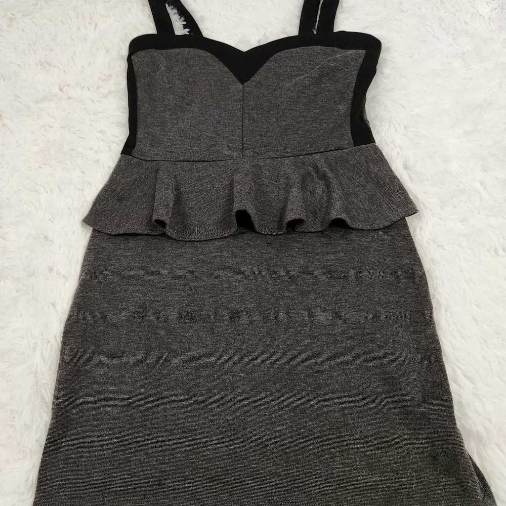 Romeo & Juliet Couture Gray Knit Peplum Tank Dress - image 1