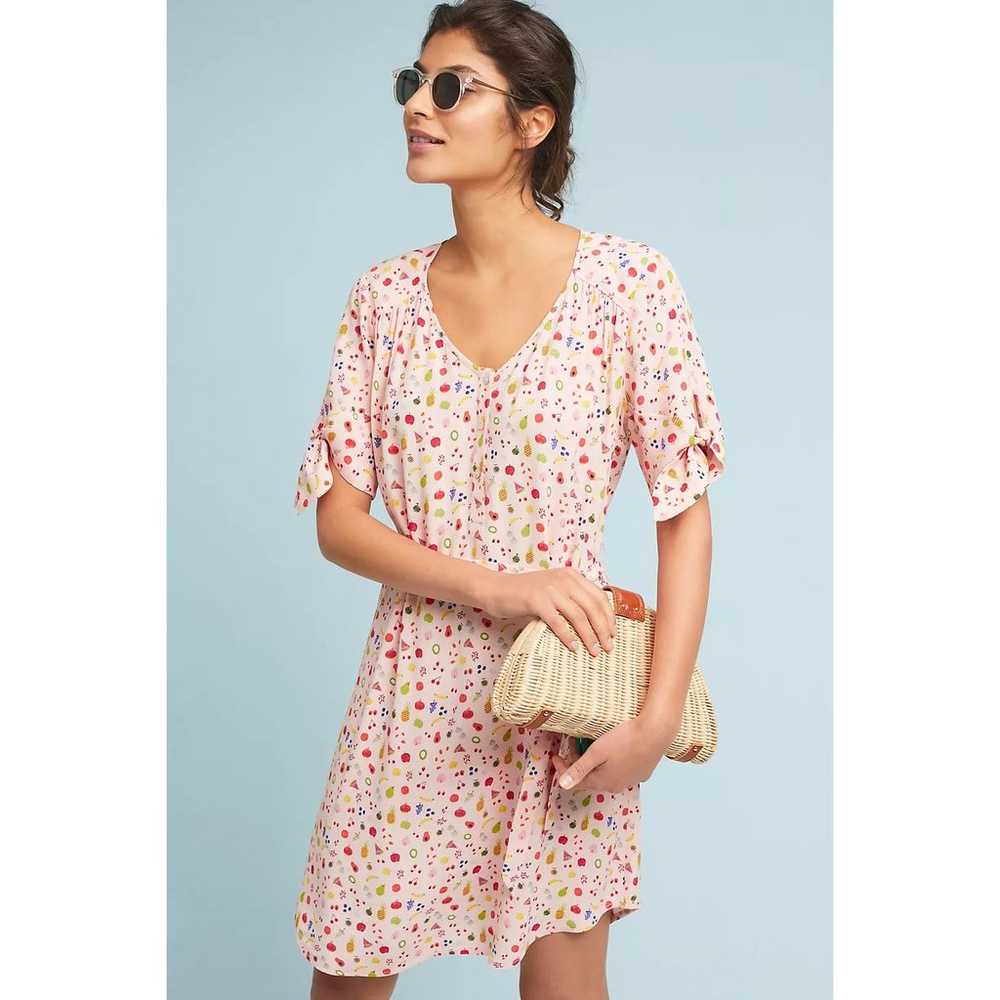 Anthro Larke Southwoods Fruit Dress M Pink - image 1