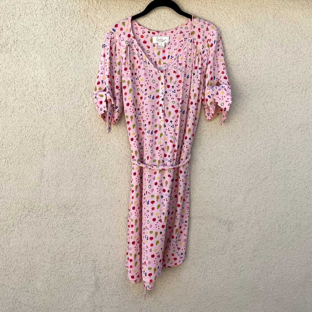 Anthro Larke Southwoods Fruit Dress M Pink - image 2