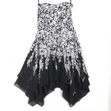 WHBM Womens 8 Black White Floral Overlay Dress St… - image 1