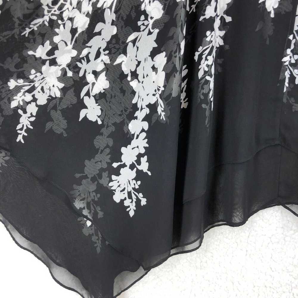 WHBM Womens 8 Black White Floral Overlay Dress St… - image 2