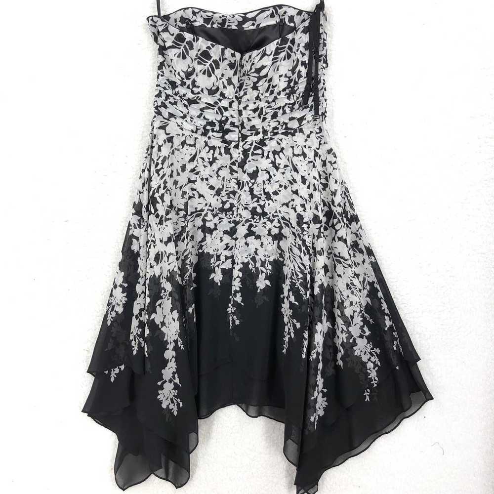 WHBM Womens 8 Black White Floral Overlay Dress St… - image 5