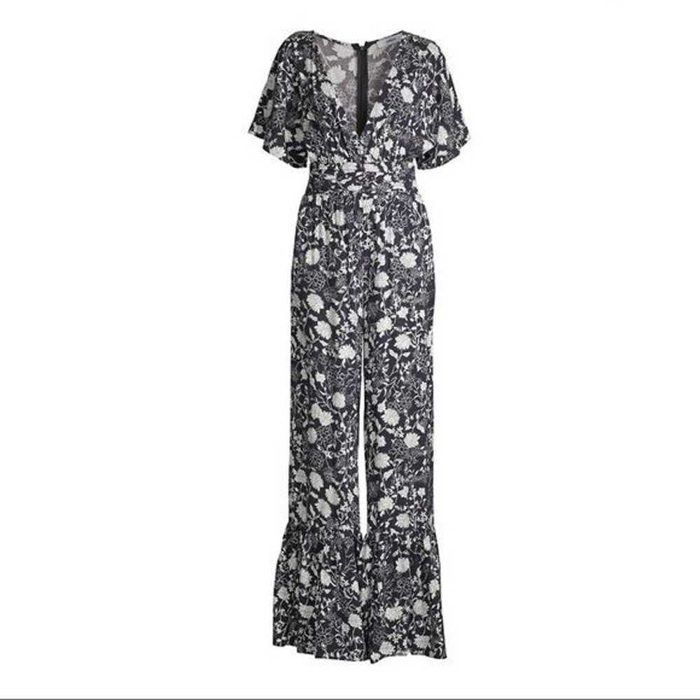 Likely Nellie Jumpsuit Navy and White Ruffled Fla… - image 1