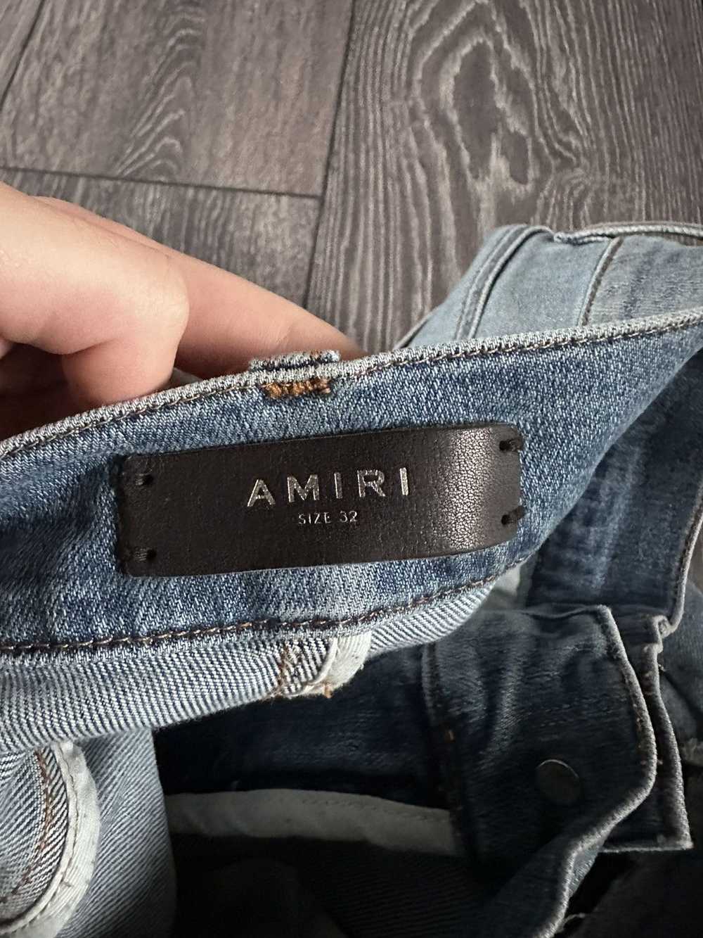 Amiri amiri mx1 black leather patches indigo blue… - image 4