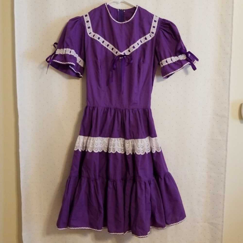 Vintage purple and white dress - image 1