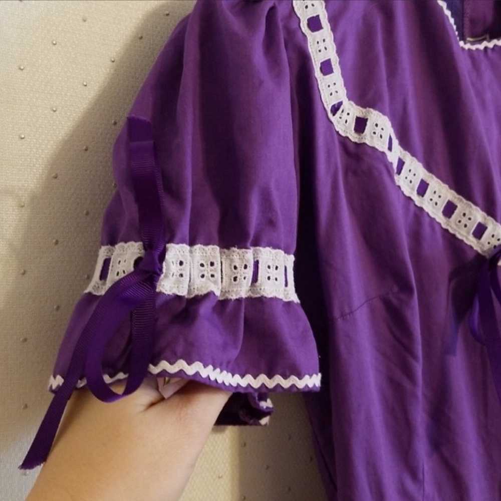 Vintage purple and white dress - image 2