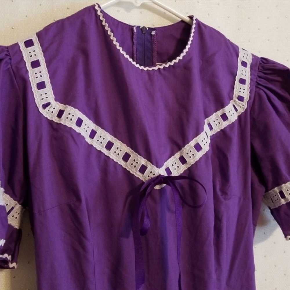 Vintage purple and white dress - image 3