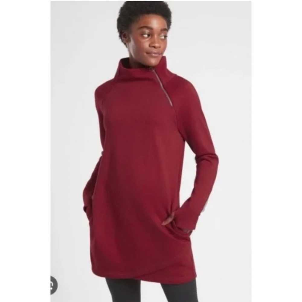 Athleta Cozy Karma Asym Sweatshirt Dress Womens S… - image 2