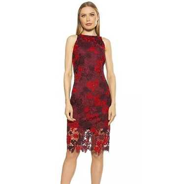 Alexia Admor Raquel Midi Red Lace Dress Medium