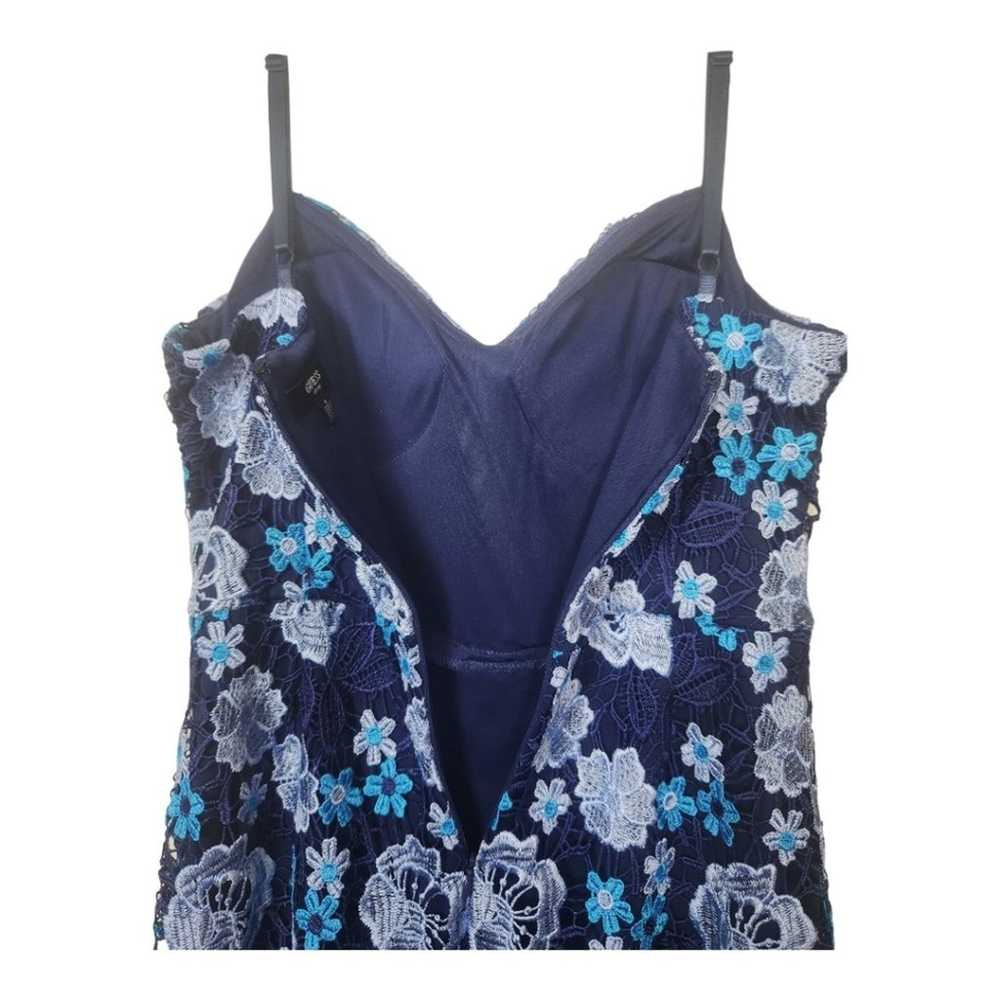 GUESS Floral Laced Sleeveless Blue Midi Slip Dres… - image 8